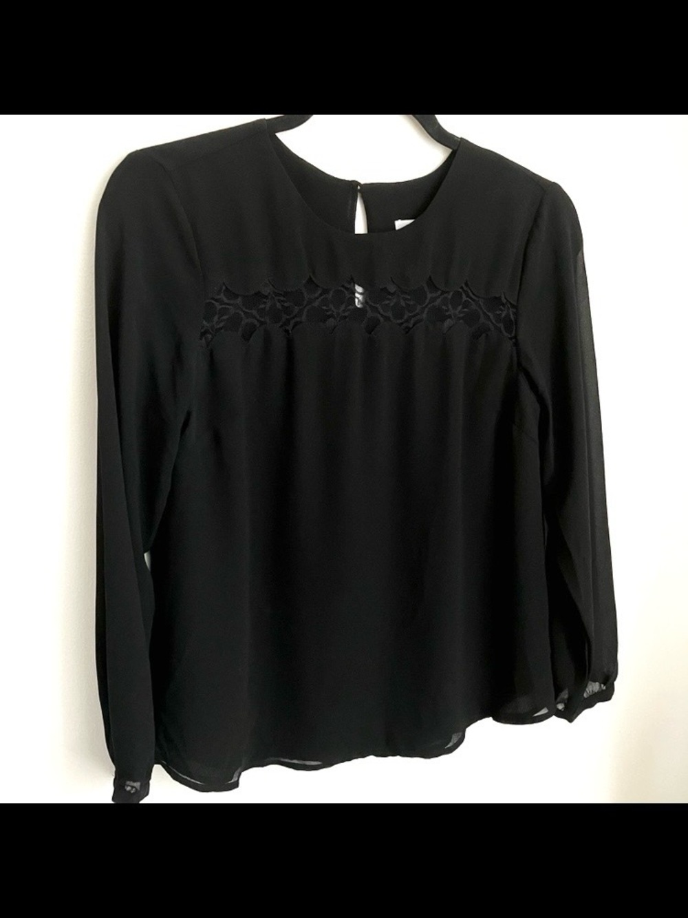 Naked Zebra Long Sleeve Blouse with Lace Detail